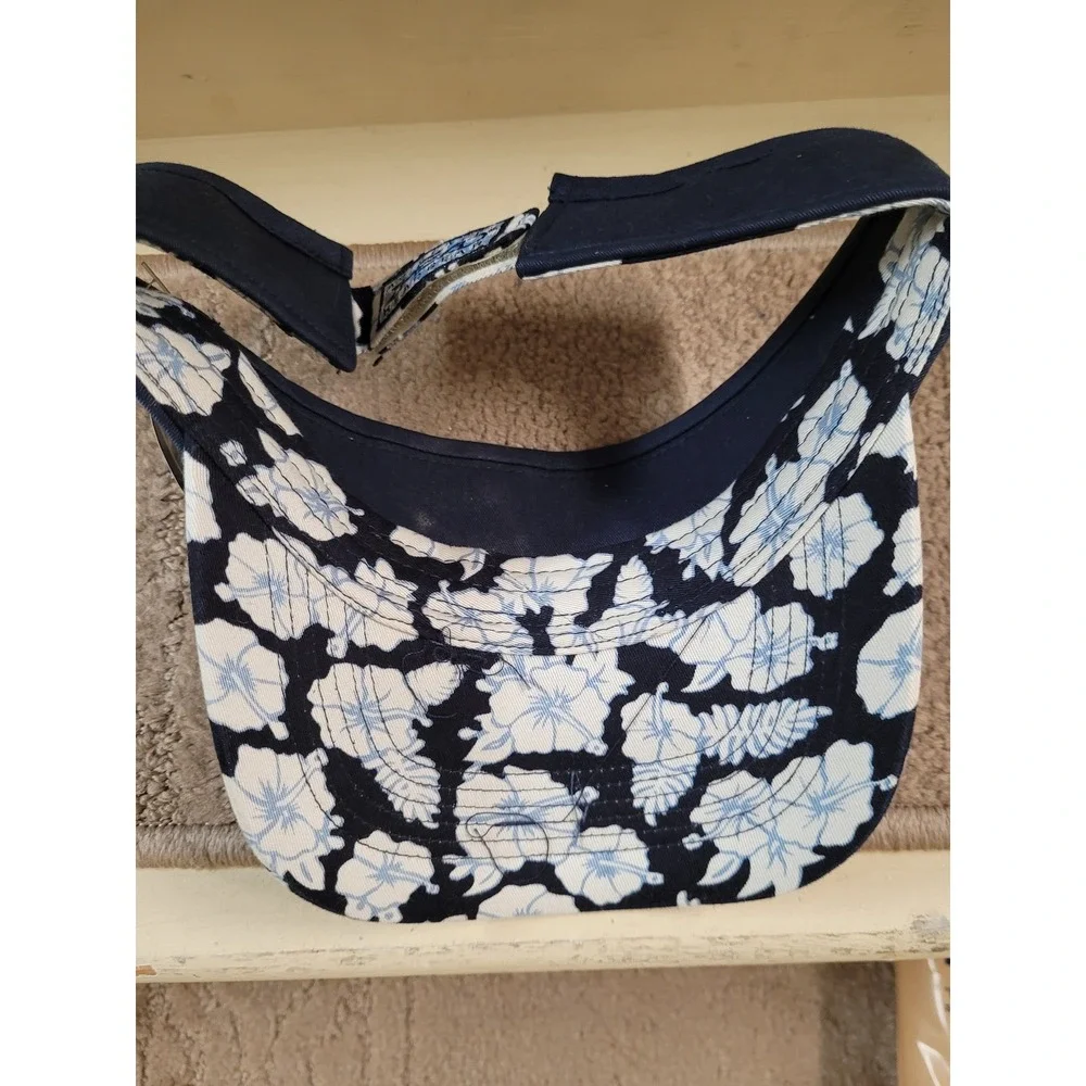 Sun Visor Ahead‎ Headgear Blackrock Navy Blue Botanical Tropical Hibiscus NWT